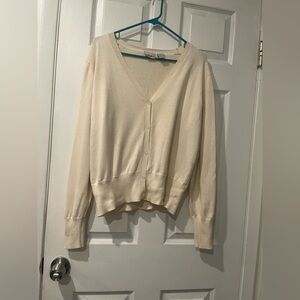 Hillard & Hanson Cream Cardigan - Size Large